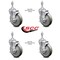 Service Caster 5 Inch Gray Polyurethane Swivel 3/8 Inch Threaded Stem Caster Set with Brake SCC SCC-TS20S514-PPUB-TLB-381615-4 - alternate 3